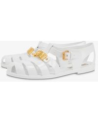 moschino logo jelly sandals