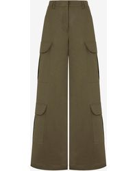 Moschino - Cotton Canvas Palazzo Trousers - Lyst