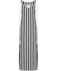 Moschino - Kleid Aus Cady Archive Stripes - Lyst