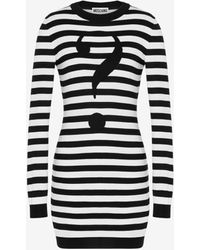 Moschino - House Symbols !? Striped Knit Dress - Lyst