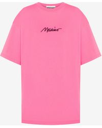 Moschino - T-shirt Aus Bio-jersey Logo Embroidery - Lyst