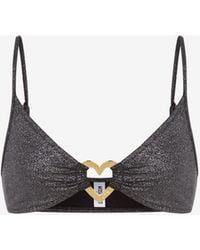 Moschino - Glitter Metal Heart Bikini Top - Lyst