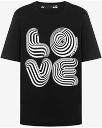 Moschino - T-shirt En Jersey De Coton Optical Logo - Lyst