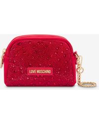 Moschino - Love Gift Capsule Wash Bag With Rhinestones - Lyst