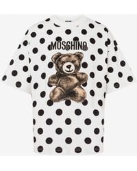 Moschino - Teddy Bear Printed Organic Cotton Jersey T-Shirt - Lyst