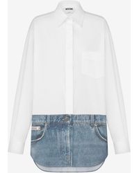 Moschino - Printed Stretch Cotton Poplin Shirt - Lyst