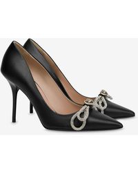 Moschino - Sparkling Bow Nappa Leather Pumps - Lyst