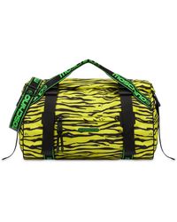 Moschino Allover Tiger Nylon Duffle Bag - Yellow
