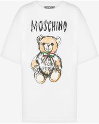 Moschino - T-shirt In Jersey Organico Drawn Teddy Bear - Lyst