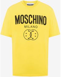 Moschino - T-shirt En Jersey Biologique Double Smiley® Logo - Lyst