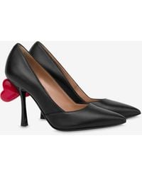 Moschino - Sweet Heart Nappa Leather Pumps - Lyst