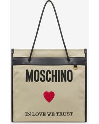 Moschino - Cabas En Toile In Love We Trust - Lyst