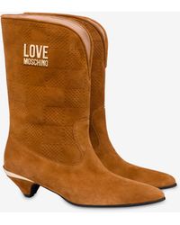 Love Moschino - Suede Ankle Boots - Lyst