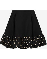 Moschino - Polka Dots Wool Blend Diagonal Miniskirt - Lyst