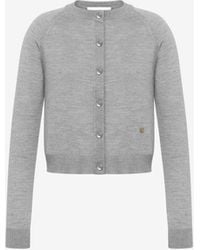 Moschino - Golden M Wool And Silk Cardigan - Lyst