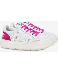 Moschino - Bold Love Perforated Calfskin Sneakers - Lyst