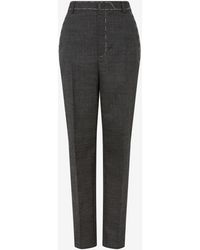 Moschino - Embroidered Wool Canvas Pants - Lyst