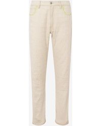 Moschino - Allover Logo Cotton And Viscose Blend Trousers - Lyst