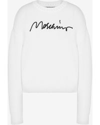 Moschino - Pullover In Misto Cotone Logo Embroidery - Lyst