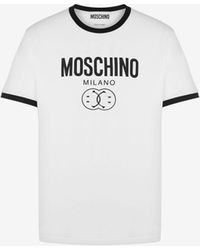 Moschino - T-shirt Aus Stretch-jersey Double Smiley® - Lyst