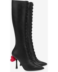 Moschino - Sweet Heart Nappa Leather Boots - Lyst
