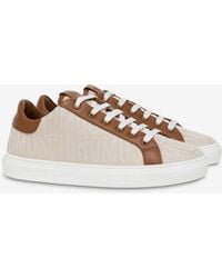 Moschino - Sneakers In Canvas Allover Logo - Lyst