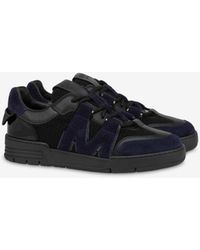 Moschino - Mesh, Calfskin And Suede Trainers - Lyst