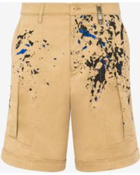 Moschino - Painted Effect Stretch Gabardine Bermuda Shorts - Lyst