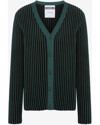 Moschino - Stripes Effect Cotton Cardigan - Lyst