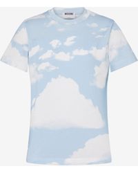 Moschino - Organic Cotton Jersey T-Shirt Archive Clouds - Lyst