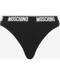 Moschino - Elastic Logo Band Thong - Lyst