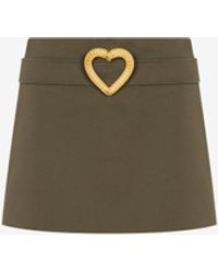 Moschino - Heart Buckle Cotton Cloth Miniskirt - Lyst