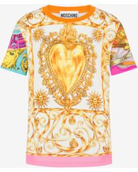 Moschino - T-shirt In Jersey Scarf Print - Lyst