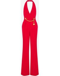 Moschino - Chain & Heart Envers Satin Jumpsuit - Lyst