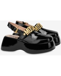 Moschino - Maxi Lettering Wedge Mules - Lyst