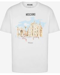 Moschino - T-shirt In Jersey Organico Archive Print - Lyst