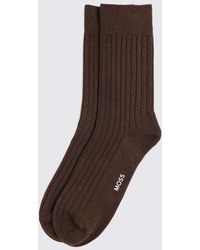 Moss - Melange Ribbed Socks - Lyst