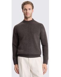 Moss - Wool Cable Mock-Neck Jumper - Lyst