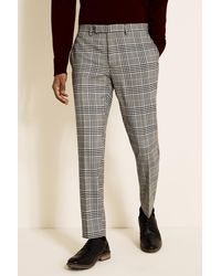 moss london cropped slim trousers in bold check