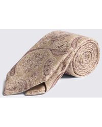 Tessitura bottinelli - Italian Camel & Burgundy Silk Paisley Tie - Lyst