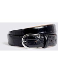 Moss - Italian Leather Croc Belt - Lyst