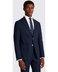 Moss - Tailored Fit Matte Linen Suit Jacket - Lyst