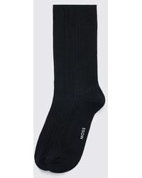Moss - Midnight Mercerised Ribbed Sock - Lyst