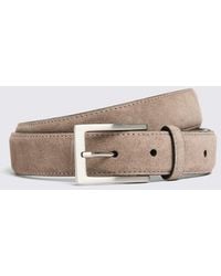 Moss - Suede Belt With Brushed-Metal Buckle - Lyst