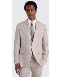 Moss - Tailored Fit Oatmeal Linen Suit Jacket - Lyst
