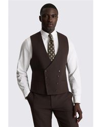 Moss - Tailored Fit Dark Tweed Waistcoat - Lyst