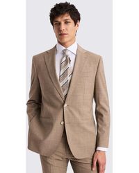 Moss - Tailored Fit Neutral Performance Suit Jacket - Lyst