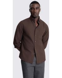 Moss - Chocolate Washed Cotton Oxford Shirt - Lyst