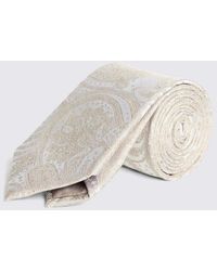 Moss - Champagne Wedding Paisley Silk Tie - Lyst