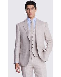 Moss - Tailored Fit Oatmeal Linen Suit Jacket - Lyst